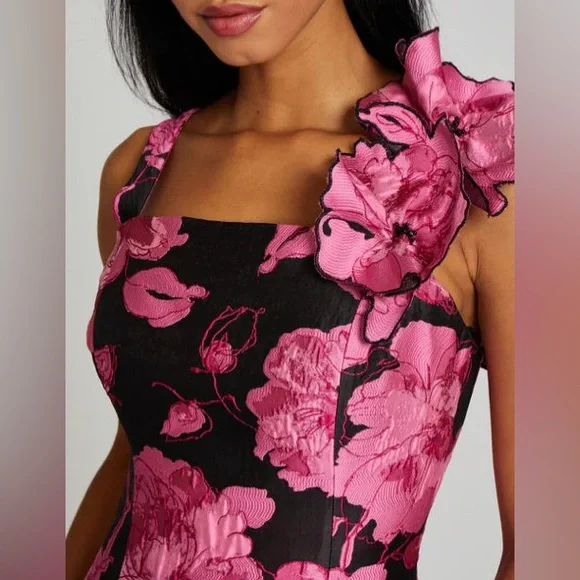 Teri Jon by Rickie Freeman Floral Fit and Flare Dress